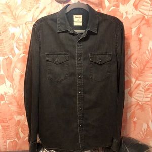 Gap Denim Shirt Snap Button Closure - Black
